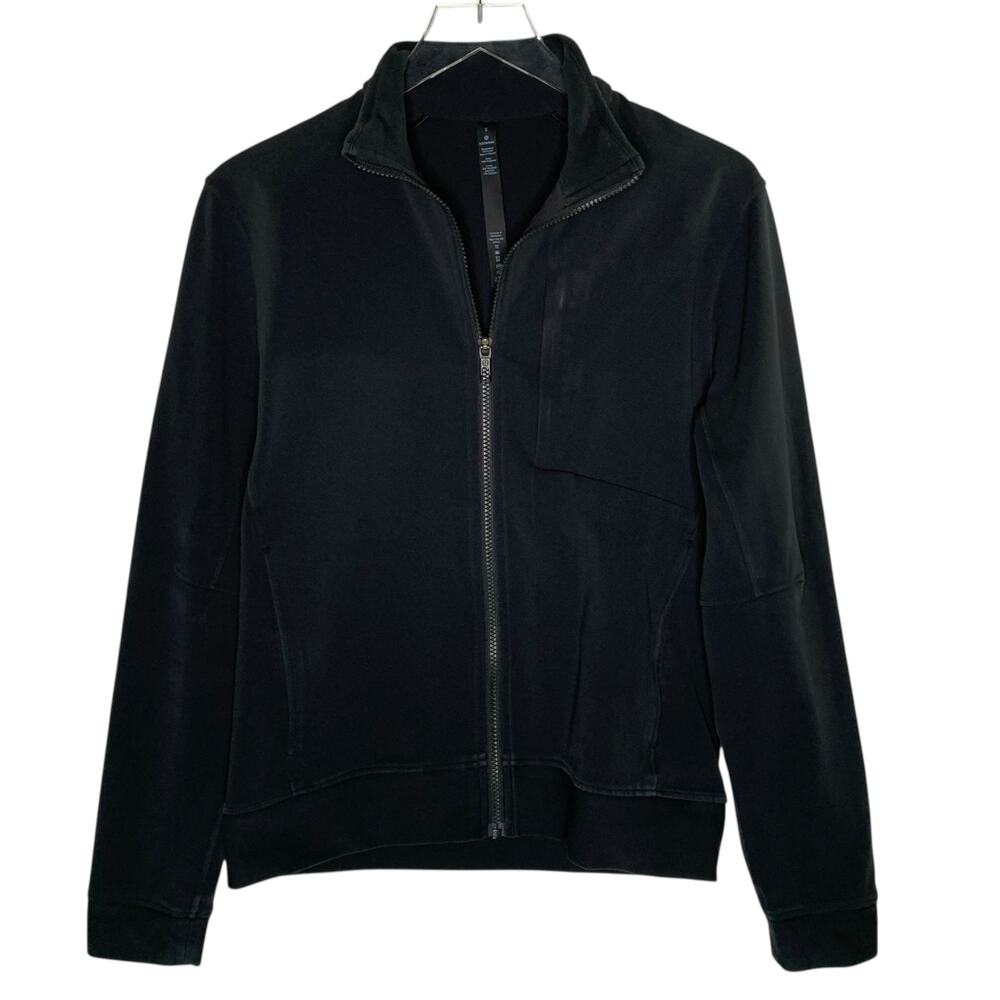Lululemon Mens Sojourn Jacket Black S Full Zip Outdoor Active Performance *flaw